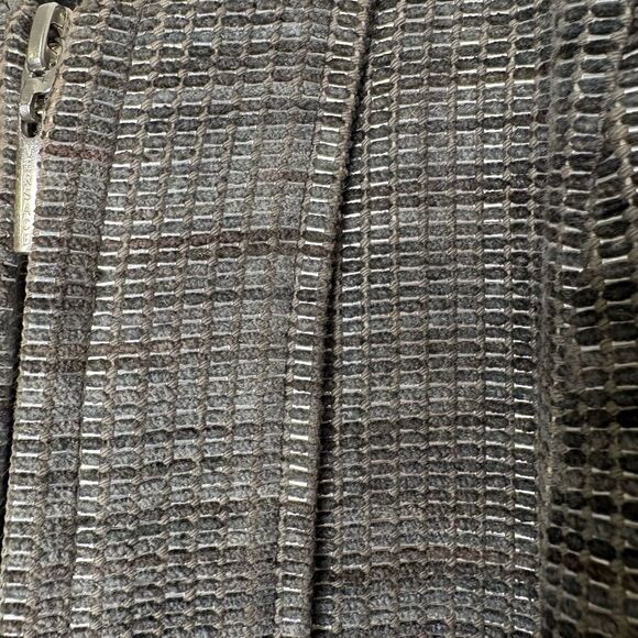 Versace Textured Silver Metallic Velvet Brocade Zipper Eve Jacket 42 6 Couture - Picture 7 of 13